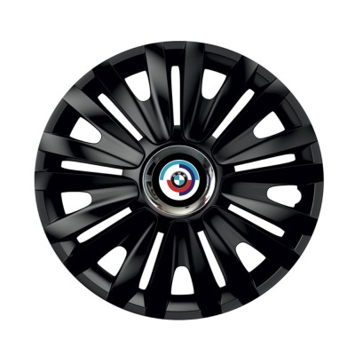 Set 4 Capace Roti pentru BMW Nou, model Royal Black Cu Inel Cromat, R14, BMW foto