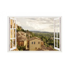 Sticker decorativ, Fereastra 3D, Toscana, 85 cm, 670STK