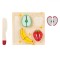 Set Jucării de Feliat Fructe din Lemn, 18x18cm, Multicolor, 5 Piese