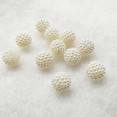 Accesorii creatie perle cu diametru 12 mm, alb ,24 bucati set