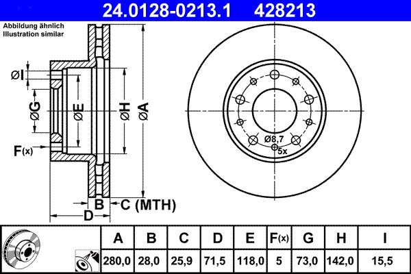 ATE 24.0128-0213.1 Disc frana