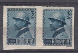 ROMANIA 1922LP 73 INCORONAREA REGELUI LA ALBA IULIA 3 LEI ALBASTRU NEDANTELAT PERECHE STARE MNH/SARNIERA