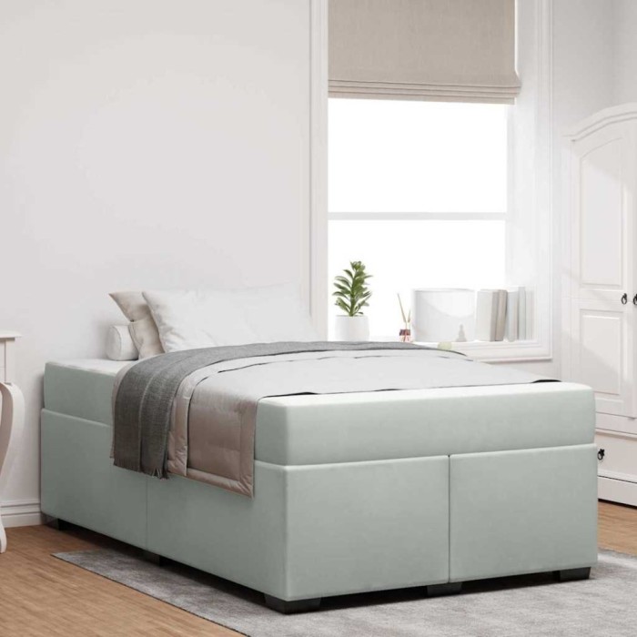 vidaXL Cadru de pat cu saltea Gri deschis 120 x 200 cm Catifea 3399284
