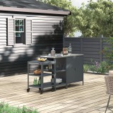 Set mobilier exterior Bolognano cu dulap, raft si carucior, gri inchis