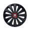 Set 4 capace roti Negre Cu Inel Rosu Trend R15 Compatibil Cu Seat