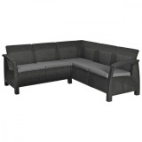 Cumpara ieftin Set de colț de grădină din ratan artificial Corfu relax, grafit