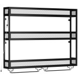 HOMCOM Suport de perete pentru vin cu LED, stil industrial, metal negru | Aosom Romania