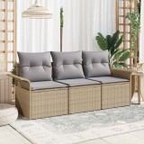 VidaXL Set de canapele pentru grădină 3 pcs Bej 196 x 62 x 85cm