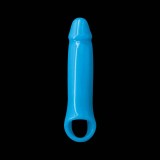 Extensie/Manson Penis Fosforescent Firefly, M, Albastru, NS Toys