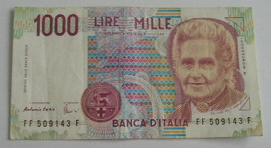 M1 - Bancnota foarte veche - Italia - 1000 lire - 1990 foto