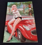 Carte poștală vintage umoristică franțuzească - &#039;La moyenne va baisser!&#039; - Anii &#039;60, colecție rară, Franta, Necirculata, Printata