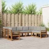 vidaXL Set de canapele de exterior 9 pcs Gri natural și deschis 3366984