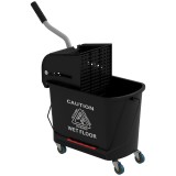 HOMCOM Cărucior Profesional pentru Curățenie cu Găleată pentru Mop de 20L, 60x27x70,5 cm, Negru | Aosom Romania