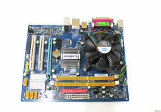 Kit placa de baza Gigabyte GA-945GCM-S2L, socket LGA775, Intel Pentrium Dual Core 2.0Ghz, Heatsink + Cooler, PS2 defect foto