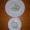 4 piese farfurie portelan vintage de colectie floral botanic Carl Von Linne
