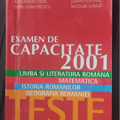 EXAMEN DE CAPACITATE LIMBA ROMANA MATEMATICA ISTORIE GEOGRAFIE TION ILINCA