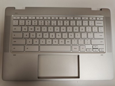 Carcasa superioara cu tastatura palmrest Laptop, HP, ChromeBook X360 14A-CA, M76085-001, M76085-B31, EA0GI012010, alba, layout US foto
