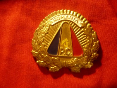 Insigna de Sapca Romania - PC - Politia Comunitara ,dupa 1990 , h =4,3cm foto