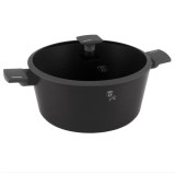 Oala Aluminiu Forjat Berlinger Haus BH 8133 Anthracite, 30 cm, 8L, Capac Sticla, Inductie, Antiaderenta TitanPro