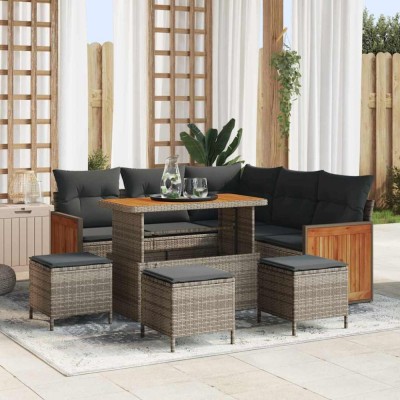 vidaXL Set de canapele pentru grădină 9 pcs Gri 110 x 55 x 71 cm 3363313 foto