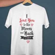 Tricou personalizat dama "I love you", Alb, Marime M