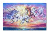 Phaeton si caii, tablou pictat manual 100x65cm ulei pe panza, gata de expus pe perete, Mircea Iordache