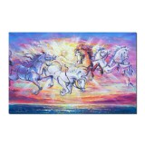 Phaeton si caii, tablou pictat manual 100x65cm ulei pe panza, gata de expus pe perete, Mircea Iordache