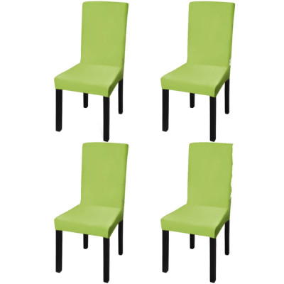 Huse de scaun elastice drepte, 4 buc., verde foto