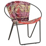 vidaXL Scaun rotund Chindi, multicolor, material textil