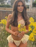 Set Eross Floral Mesh XS/S Galben
