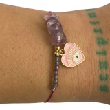 Bratara Ametist Evil Eye - liniste si protectie