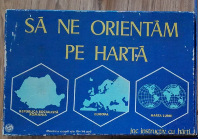 Anii 70, Joc Sa ne orientam pe harta, puzzle perioada comunista RSR/ Europa/Lume foto