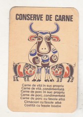bnk cld Calendar de buzunar 1975 Conserve de carne foto