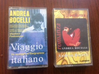 andrea bocelli romanza si viaggio italiano 2 casete audio muzica clasica usoara foto