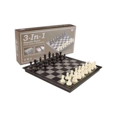 Jocul 3 in 1 Sah, Table si Dame Magnetic 25cm foto