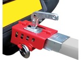 Antifurt cuplaj remorca si rulote Carpoint pliabil cu lacat (cu 2 chei), 410251, rosu