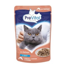 PreVital Cat cu somon in sos 100 g foto