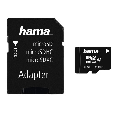 Card micro SDHC Hama, Clasa 10, 32 GB + adaptor foto