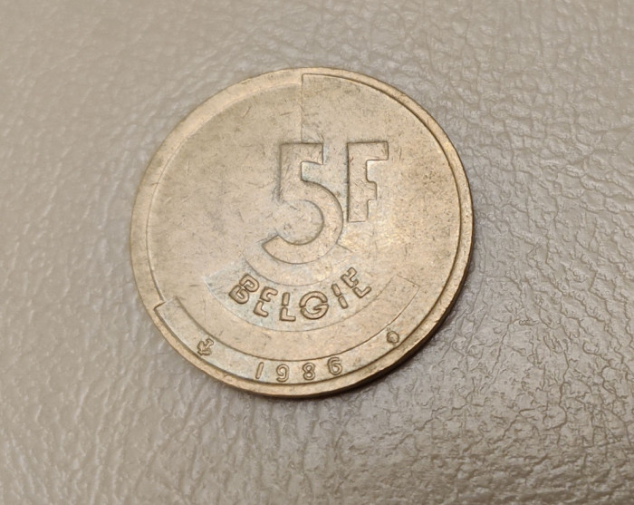 Belgia - 5 franci / francs (1986) monedă s016