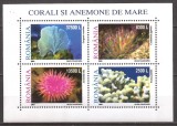 ROMANIA 2001 FAUNA MARINA CORALI ( bloc dantelat ) MNH
