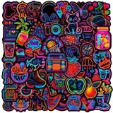 Cumpara ieftin Set 50 autocolante / stickers neon rezistente la apa, Oem