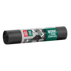 Saci Menaj Ana Superstrong, 60L, 60x72 cm, 10 Buc/Rola, Culoare Neagra, Articole Curatenie, Saci pentru Menaj, Saci de Gunoi, Saci Menajeri 60L, Saci