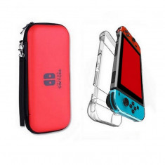 Set Husa Nintendo Switch Rosu + Protector Transparent Consola - 288 foto