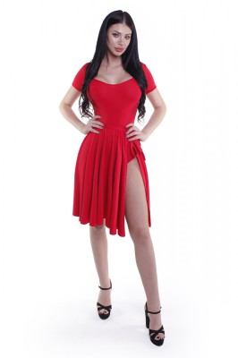 R365-3 Body cu maneci scurte si fusta atasata foto
