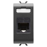 Priză Internet Gewiss Chorus GW12421 RJ45 Cat.5e &Icirc;ncasetată Neagră Modul 1 Tehnopolimer IP20