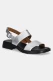 Camper sandale de piele Dana femei, culoarea argintiu, cu toc drept, K201486-012