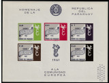 Paraguay 1961-C.E.P.T.1958,Europa Unita,bloc 5 valori,nedant.,nestamp.,Mi.Bl.16