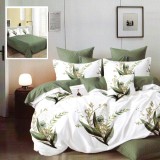 Lenjerie pat dublu,bumbac finet,6 piese,cearceaf normal 220x240cm, cearceaf pilota 200x220cm, 2 fete de perna 50x70, 2 fete de perna 70x70-M306