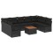 Set canapele de gradina cu perne, 10 piese, negru, poliratan