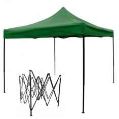 Pavilion Gradina cu Acoperis Impermeabil Cort Pliabil Acordeon 3x3m Verde foto